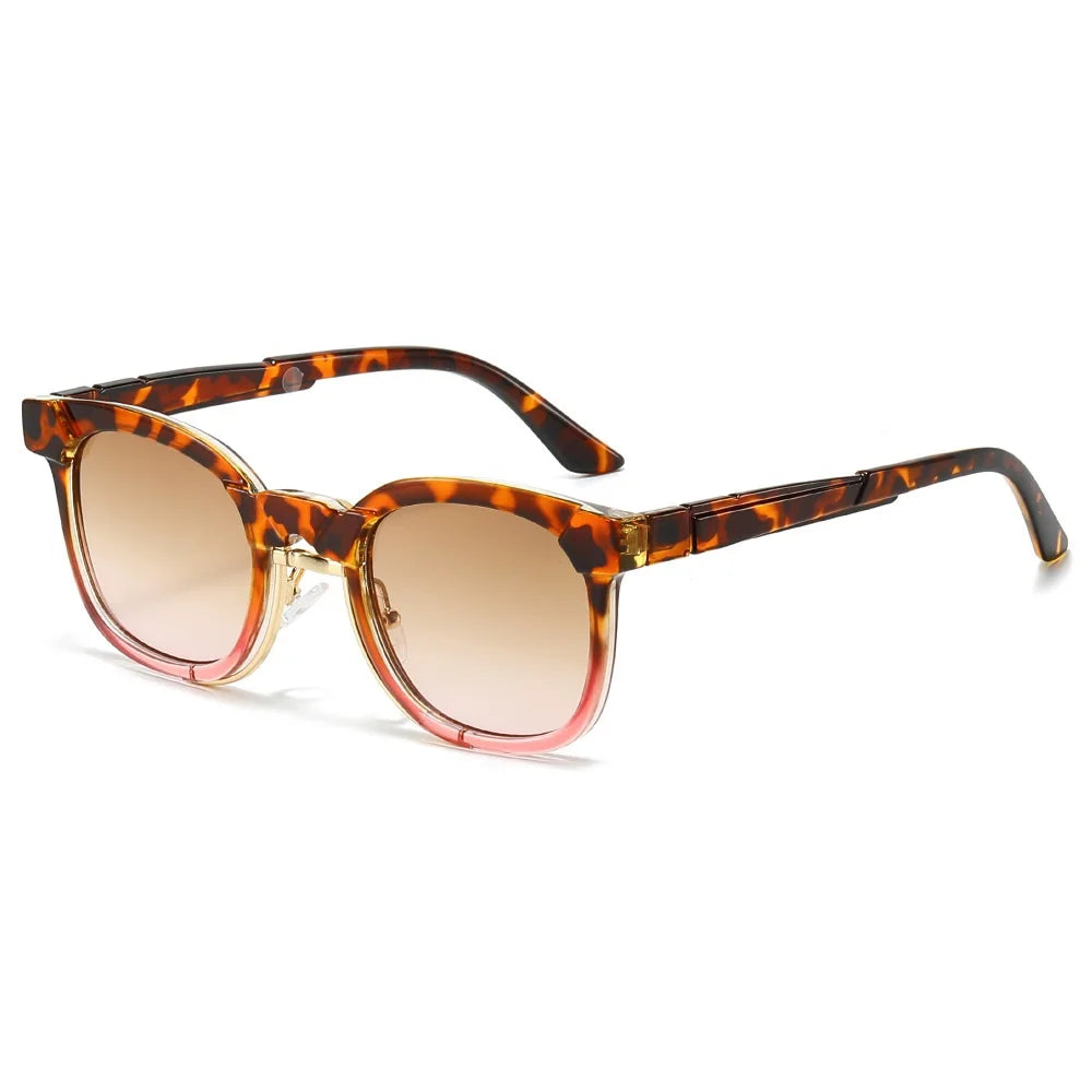 Gafas de sol cuadradas de moda para mujer y hombre, gafas de sol redondas con gradiente, remaches Retro, gafas de sol verdes de lujo UV400