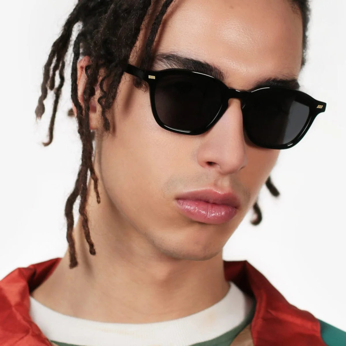 Ins Popular Vintage cuadrado Color gelatina remaches hombres gafas de sol tendencia moda gradiente tonos UV400 mujeres gafas de sol de lujo