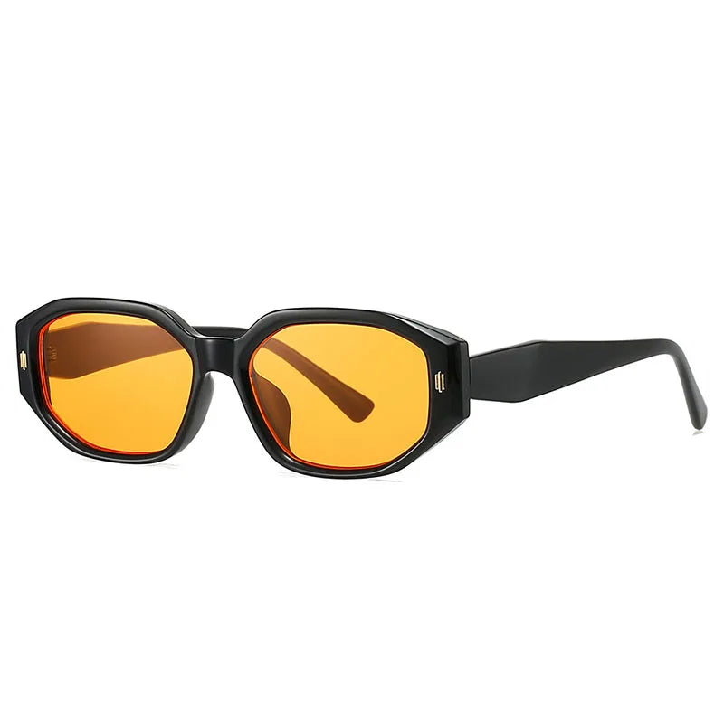 SHAUNA Gafas de sol cuadradas poligonales de moda para mujer, gafas de sol con gradiente UV400, remaches Retro para hombre