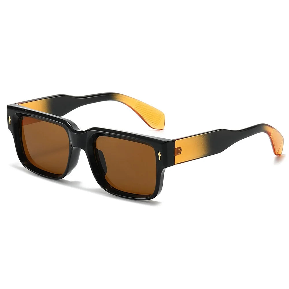Gafas de sol cuadradas a la moda para mujer, gafas de sol de lujo de marca Retro de diseñador para hombre, gafas de sol de leopardo azul y verde, gafas de sol UV400