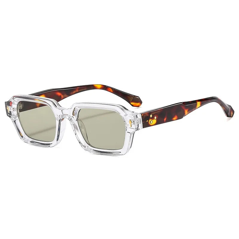 Gafas de sol cuadradas pequeñas Retro para hombre y mujer, anteojos de sol con remaches, a la moda, de lujo, UV400, marca Oculus, Gafas femeninas