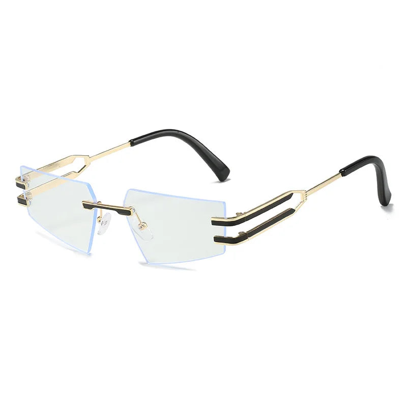 OEC CPO-gafas de sol Retro sin montura para hombre y mujer, lentes de Metal Punk, sin marco, UV400, nueva moda