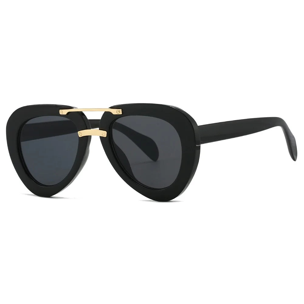 Nueva tendencia gafas de sol mujeres hombres diseño de piloto Retro Casual negro Unisex moda viaje Vintage gafas de sol para mujer UV400
