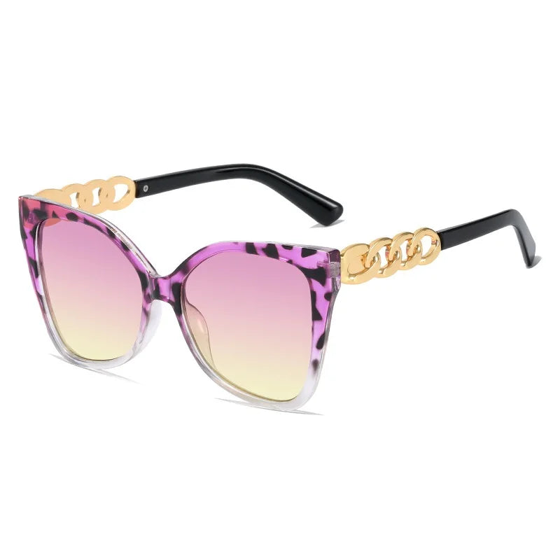 Gafas de sol Vintage de ojo de gato para mujer, lentes de sol con montura de Color degradado, de marca de diseñador, de lujo, UV400