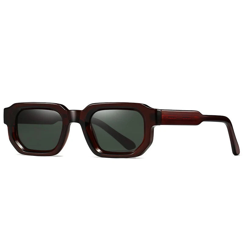 SHAUNA Retro rectángulo mujeres gafas de sol de lujo moda tonos verdes oscuros UV400 tendencia hombres Punk gafas de sol
