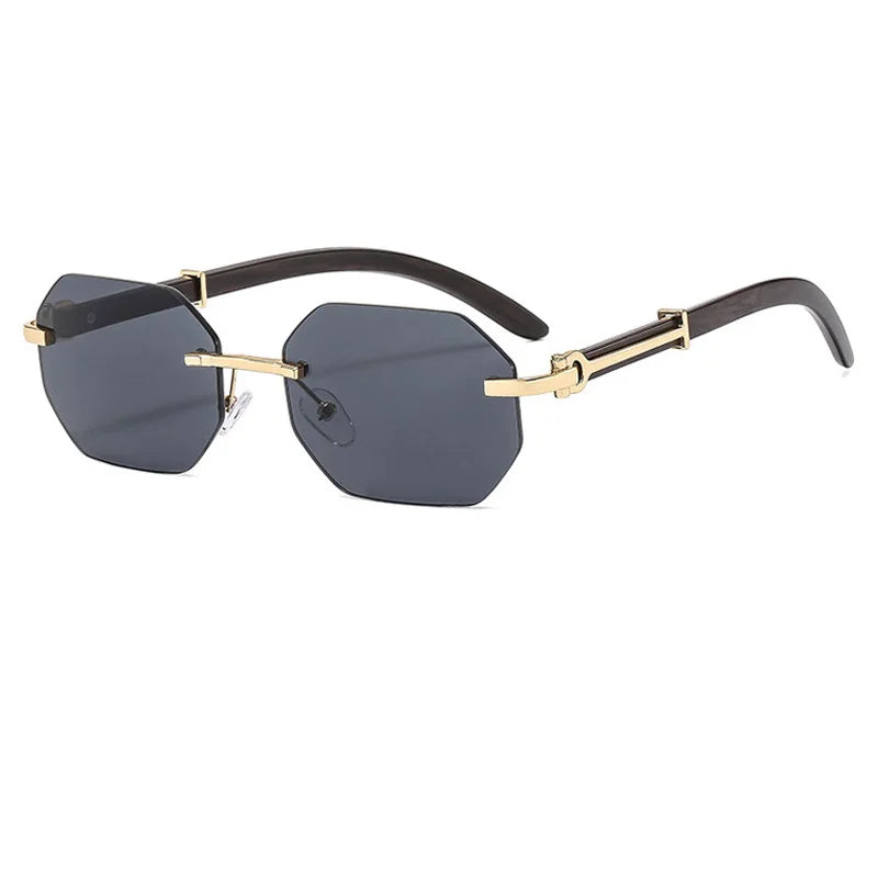 Gafas de sol redondas de metal vintage Gafas con gradiente sin montura UV400 para mujeres Gafas de sol de moda para hombres