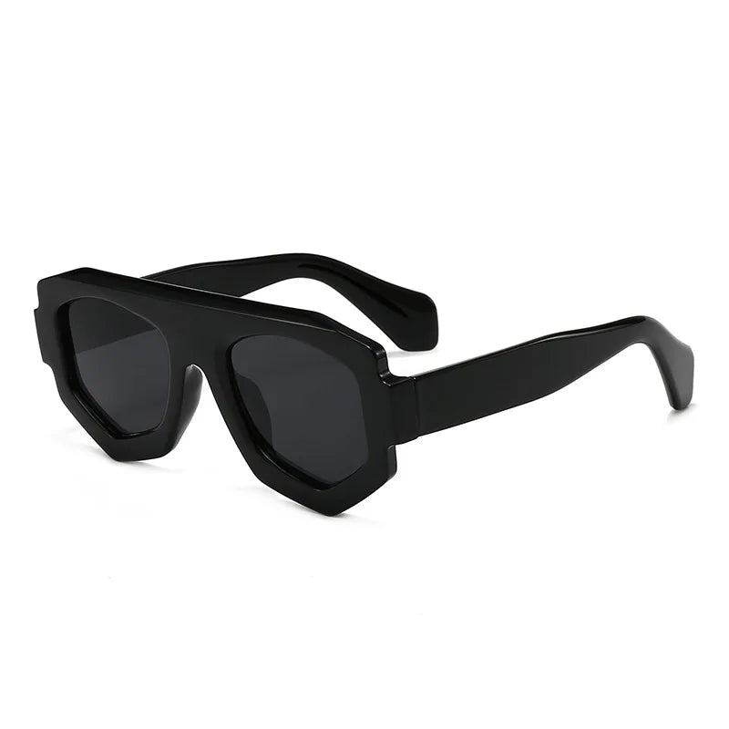 Gafas de sol poligonales de diseñador de marca Vintage para mujer, gafas de sol de lujo a la moda para hombre, gafas de sol Punk ovaladas a la moda UV400 2025