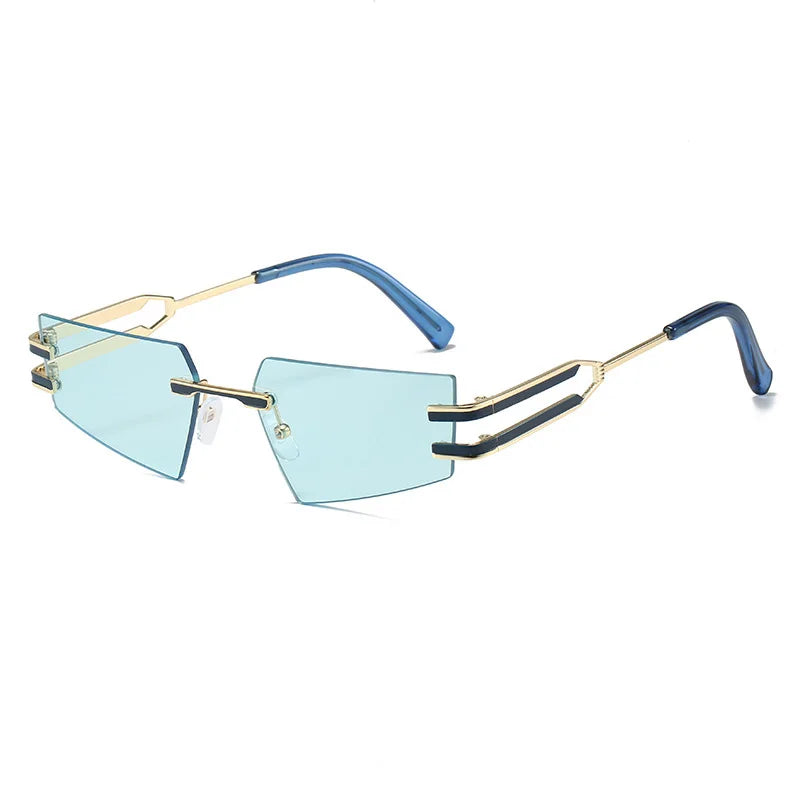 OEC CPO-gafas de sol Retro sin montura para hombre y mujer, lentes de Metal Punk, sin marco, UV400, nueva moda