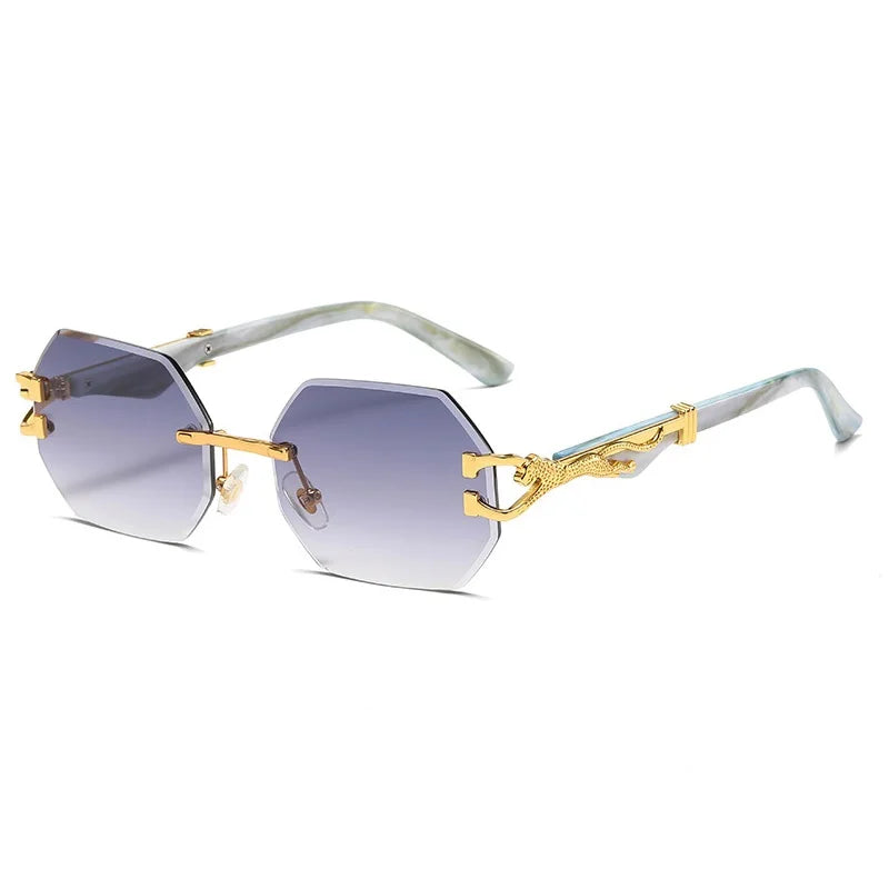 Gafas de sol hexagonales sin montura cuadradas para mujer, Gafas de sol Retro para hombre, Gafas de diseñador de marca, Gafas UV400, Gafas femeninas