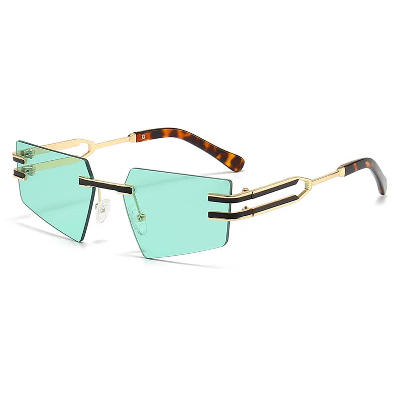 OEC CPO-gafas de sol Retro sin montura para hombre y mujer, lentes de Metal Punk, sin marco, UV400, nueva moda