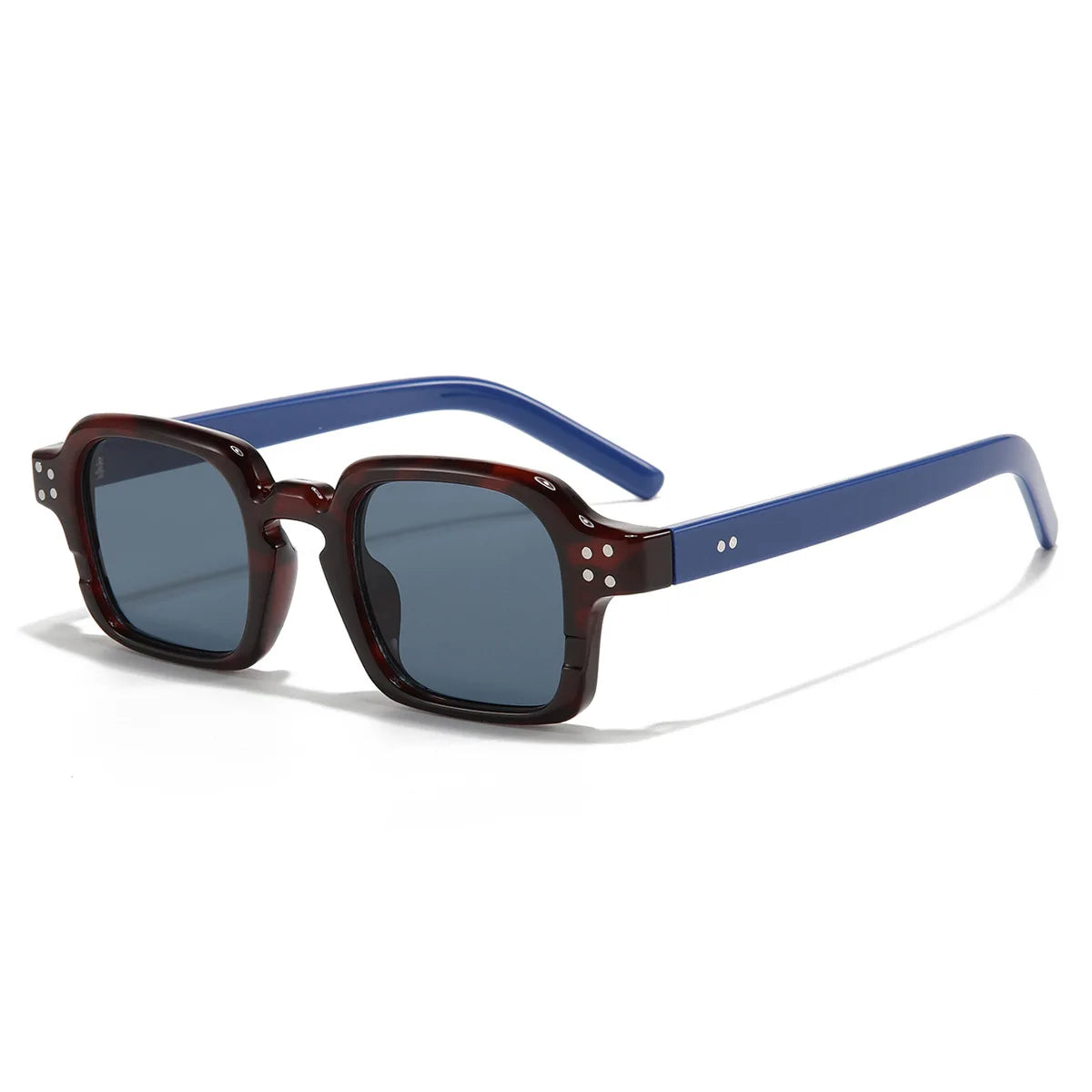 Ins-gafas de sol cuadradas con remaches para hombre y mujer, lentes populares de color verde, Punk, azul, UV400, marca de lujo Retro