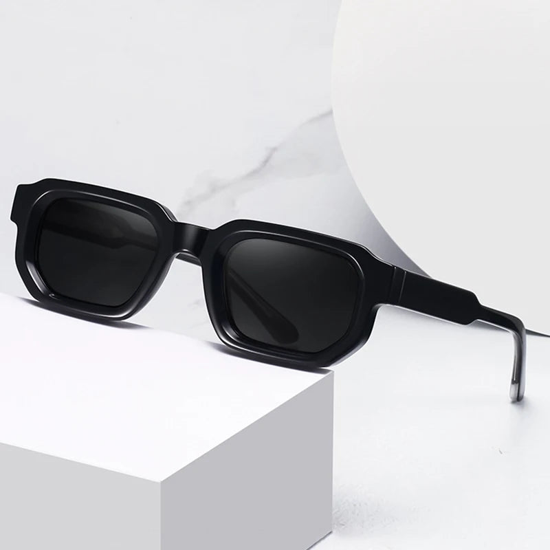SHAUNA Retro rectángulo mujeres gafas de sol de lujo moda tonos verdes oscuros UV400 tendencia hombres Punk gafas de sol