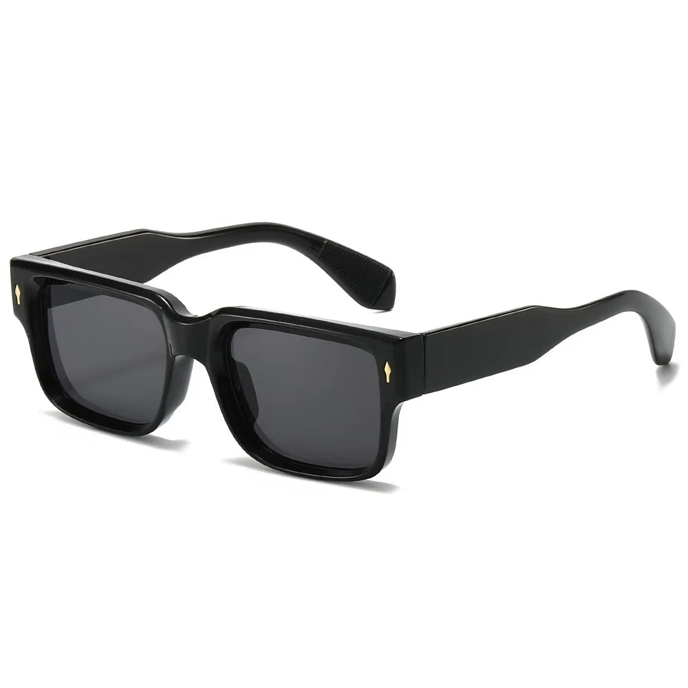 Gafas de sol cuadradas a la moda para mujer, gafas de sol de lujo de marca Retro de diseñador para hombre, gafas de sol de leopardo azul y verde, gafas de sol UV400