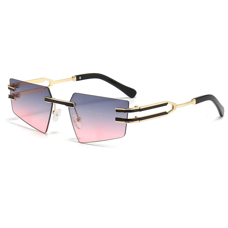OEC CPO-gafas de sol Retro sin montura para hombre y mujer, lentes de Metal Punk, sin marco, UV400, nueva moda