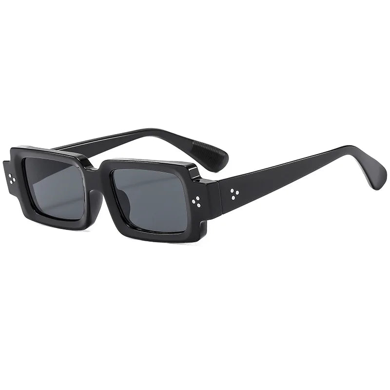 Gafas de sol cuadradas retro para mujer y hombre, gafas de sol con gradiente transparente y remaches de moda UV400