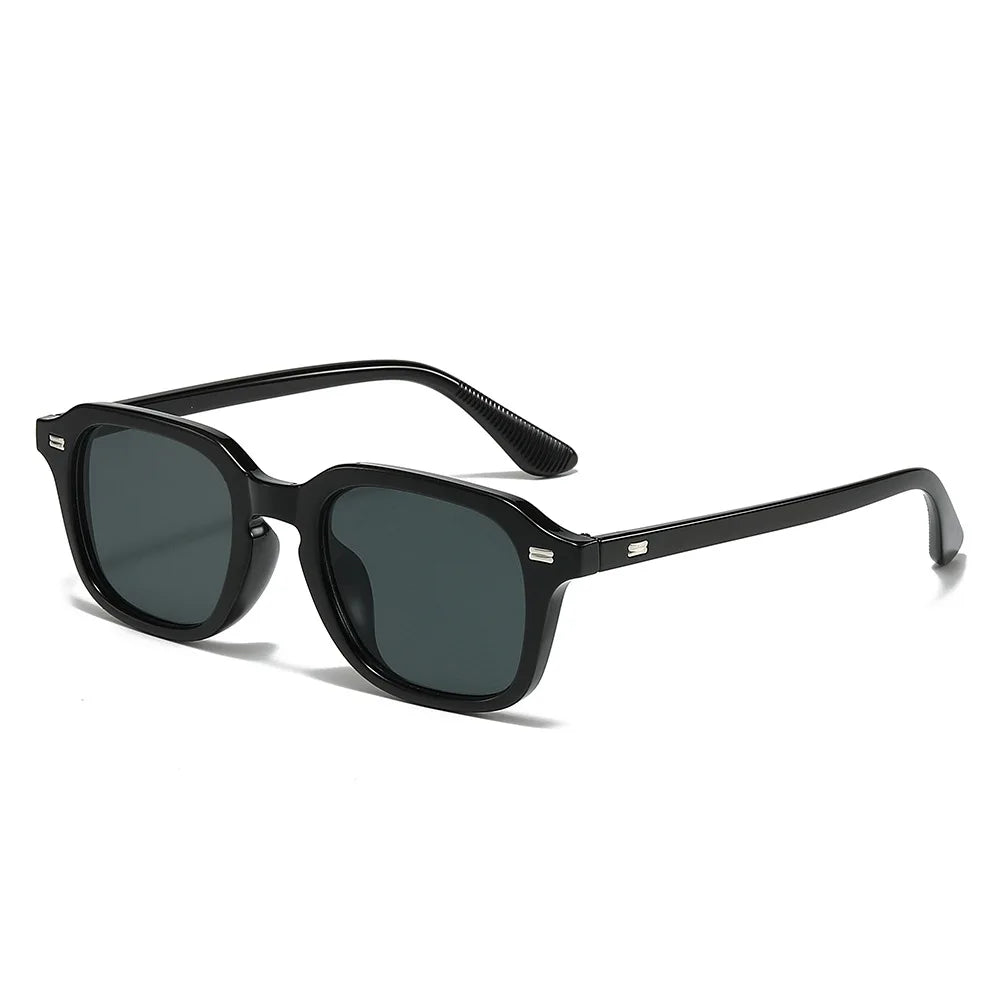 Gafas de sol cuadradas de Color caramelo para mujer, remaches Retro, gafas de sol naranjas Vintage a la moda para hombre, gafas de sol UV400