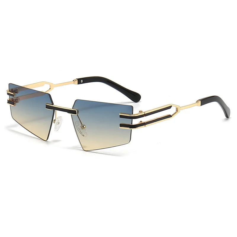 OEC CPO-gafas de sol Retro sin montura para hombre y mujer, lentes de Metal Punk, sin marco, UV400, nueva moda
