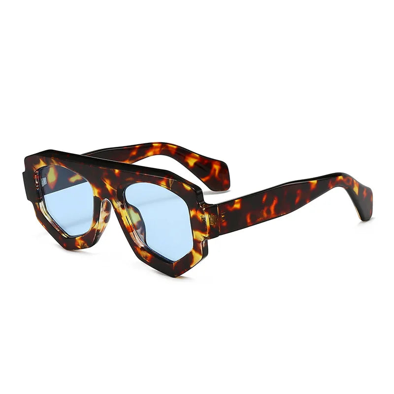 Gafas de sol poligonales de diseñador de marca Vintage para mujer, gafas de sol de lujo a la moda para hombre, gafas de sol Punk ovaladas a la moda UV400 2025
