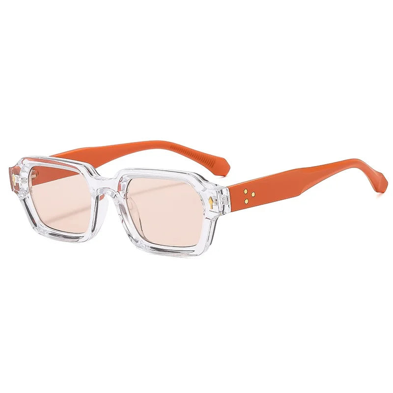 Gafas de sol cuadradas pequeñas Retro para hombre y mujer, anteojos de sol con remaches, a la moda, de lujo, UV400, marca Oculus, Gafas femeninas