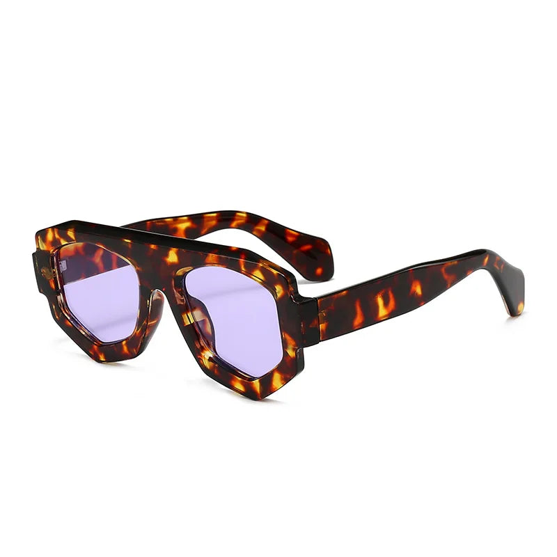 Gafas de sol poligonales de diseñador de marca Vintage para mujer, gafas de sol de lujo a la moda para hombre, gafas de sol Punk ovaladas a la moda UV400 2025