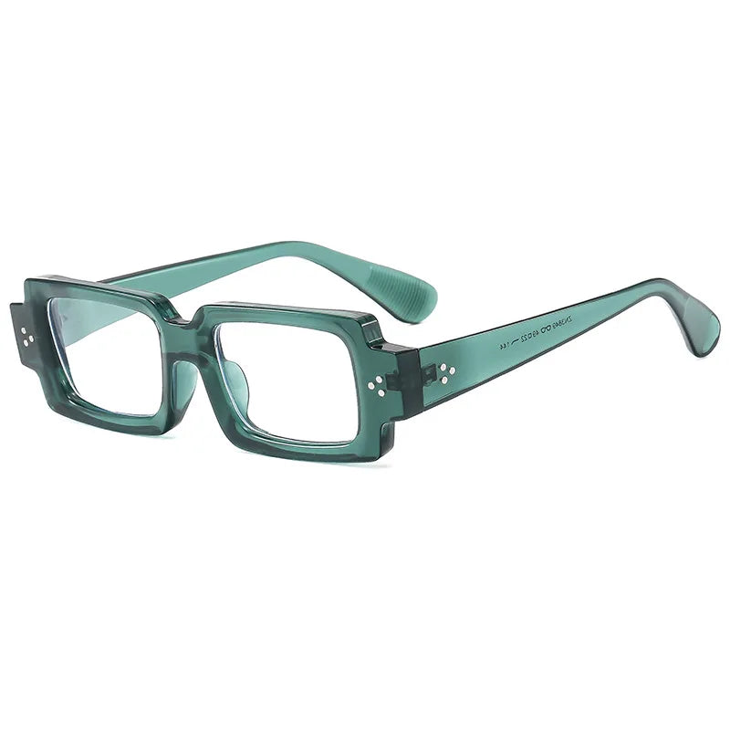 Gafas de sol cuadradas retro para mujer y hombre, gafas de sol con gradiente transparente y remaches de moda UV400
