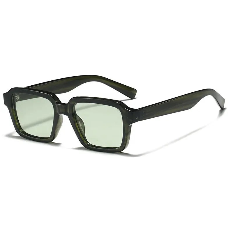 Gafas de sol cuadradas de moda Popular Ins para mujer, gafas de sol Retro VERDE UV400 para hombre, gafas de sol de tendencia