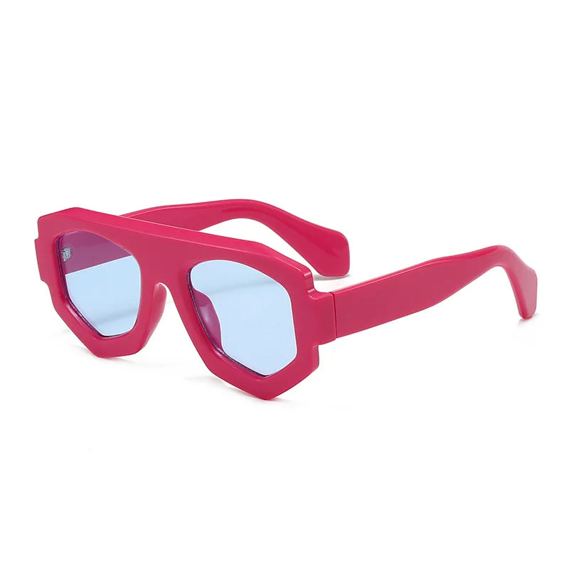 Gafas de sol poligonales de diseñador de marca Vintage para mujer, gafas de sol de lujo a la moda para hombre, gafas de sol Punk ovaladas a la moda UV400 2025