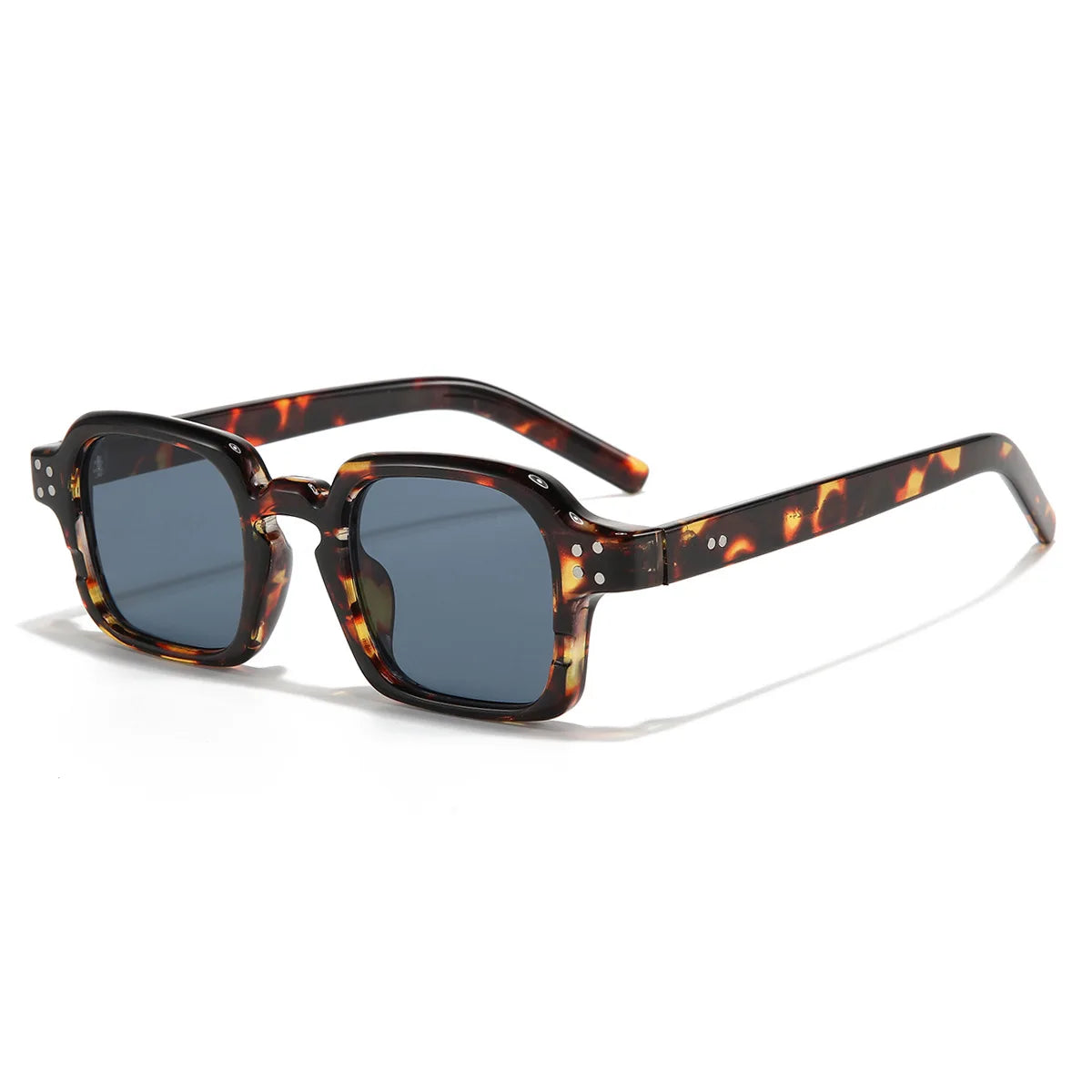 Ins-gafas de sol cuadradas con remaches para hombre y mujer, lentes populares de color verde, Punk, azul, UV400, marca de lujo Retro