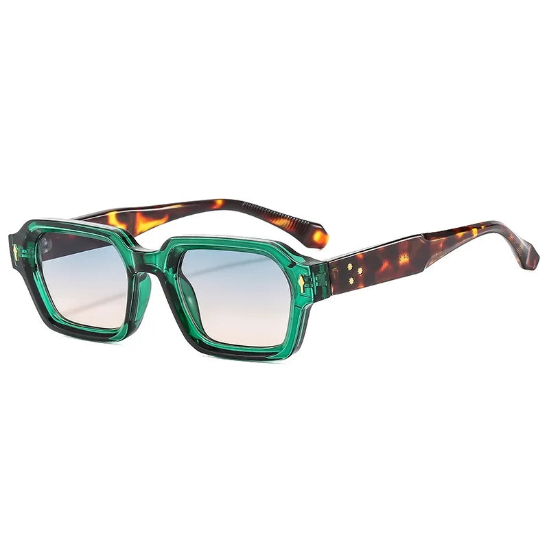 Gafas de sol cuadradas pequeñas Retro para hombre y mujer, anteojos de sol con remaches, a la moda, de lujo, UV400, marca Oculus, Gafas femeninas