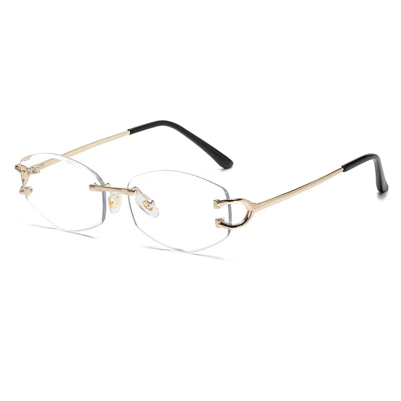 Gafas de sol sin marco a la moda para hombre, gafas de sol multicolores de alta gama de Metal para mujer, gafas de sol de calle de estilo Neutral Uv400