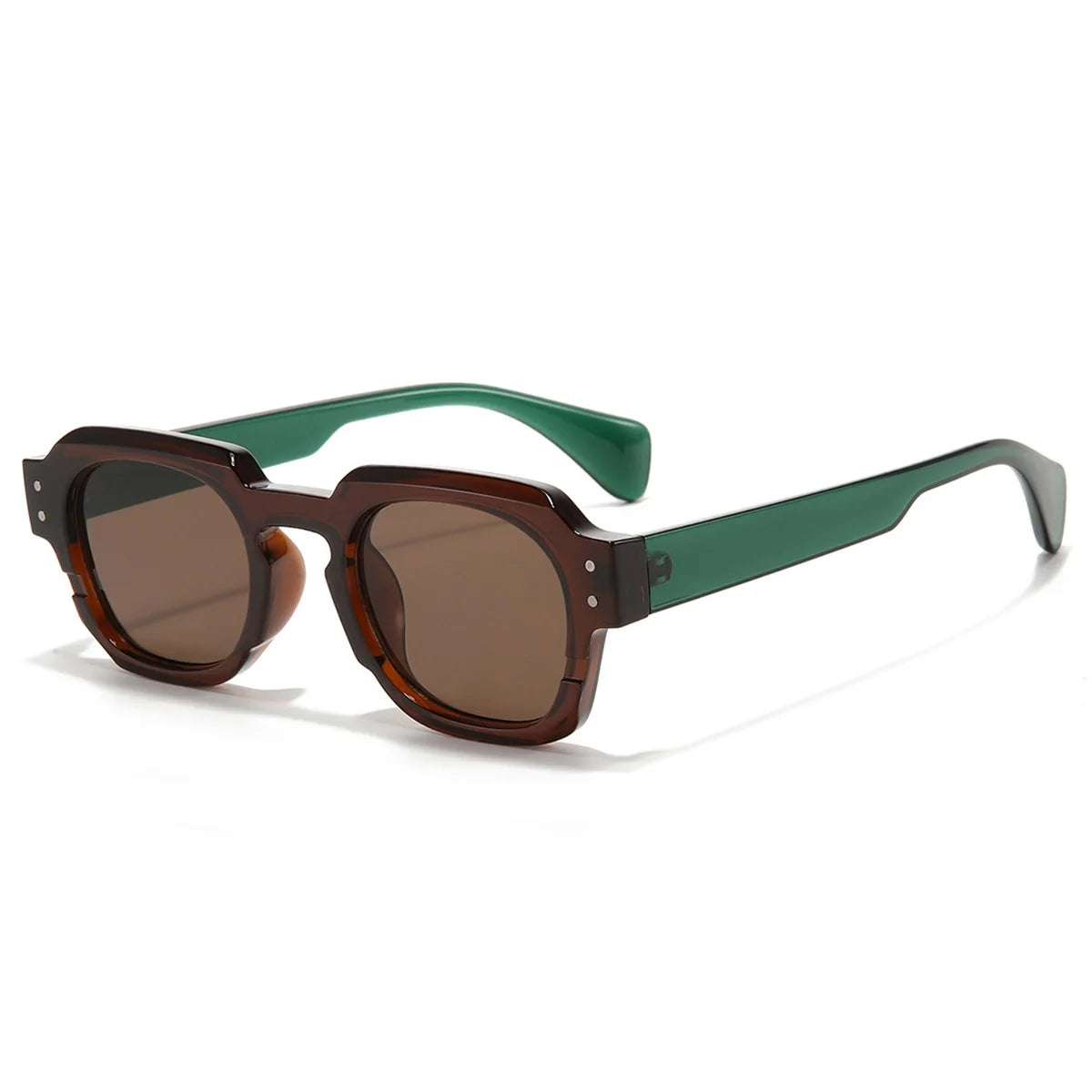 Gafas de sol cuadradas de tendencia Popular Ins para mujer, gafas de sol Vintage con montura de lente transparente, remaches Punk para mujer, gafas de sol masculinas UV400