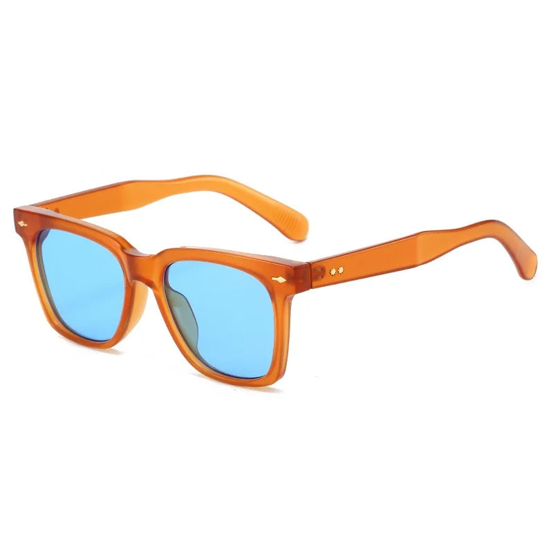 Nuevas gafas de sol cuadradas Vintage para mujer, gafas de sol naranjas a la moda para mujer, gafas de sol para hombre UV400, marca de lujo para hombre