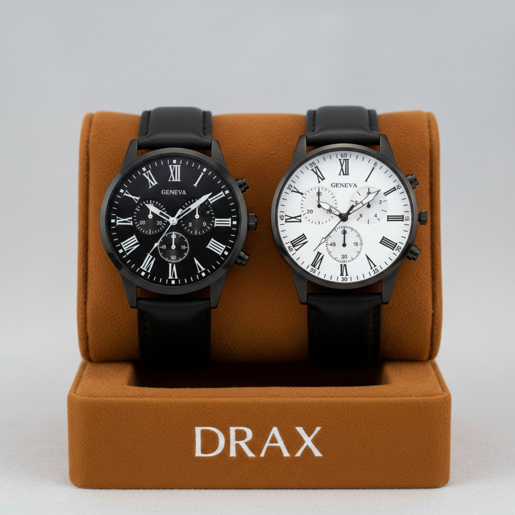 8 relógios clássicos com pulseiras de couro